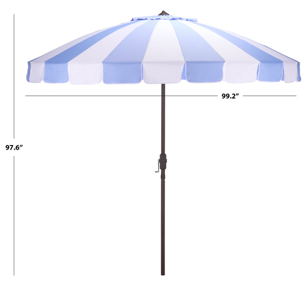Buti 9 Ft Crank Umbrella With Durable Weather-Resistant Canopy And Sturdy Brown Metal Pole For Patio Shade