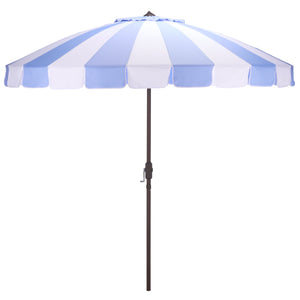 Buti 9 Ft Crank Umbrella With Durable Weather-Resistant Canopy And Sturdy Brown Metal Pole For Patio Shade