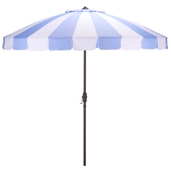 Buti 9 Ft Crank Umbrella With Durable Weather-Resistant Canopy And Sturdy Brown Metal Pole For Patio Shade
