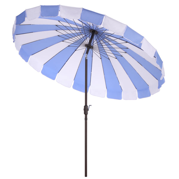 Buti 9 Ft Crank Umbrella With Durable Weather-Resistant Canopy And Sturdy Brown Metal Pole For Patio Shade