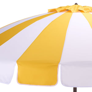 Buti 9 Ft Crank Umbrella With Durable Weather-Resistant Canopy And Sturdy Brown Metal Pole For Patio Shade