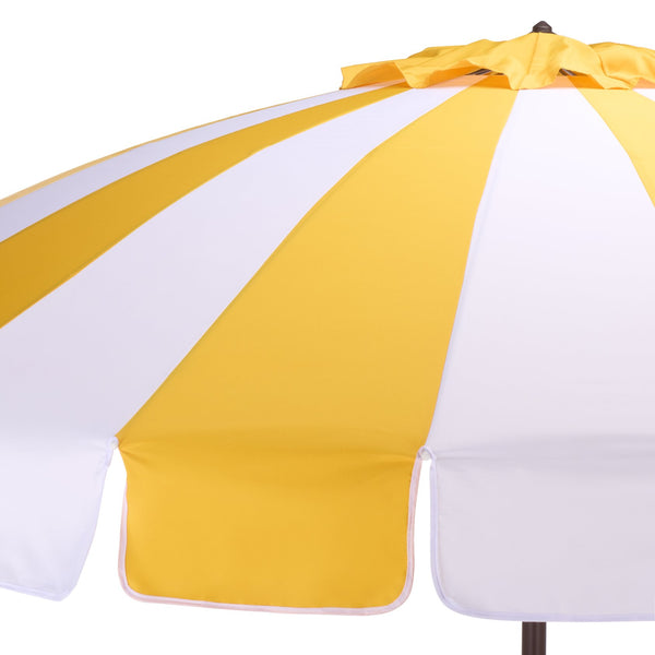 Buti 9 Ft Crank Umbrella With Durable Weather-Resistant Canopy And Sturdy Brown Metal Pole For Patio Shade