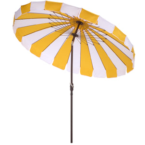 Buti 9 Ft Crank Umbrella With Durable Weather-Resistant Canopy And Sturdy Brown Metal Pole For Patio Shade