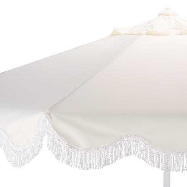 Torsa 9 Ft Crank Patio Umbrella — Elegant Neutral Canopy, Smooth Crank Operation, Durable Metal Frame