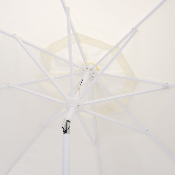Torsa 9 Ft Crank Patio Umbrella — Elegant Neutral Canopy, Smooth Crank Operation, Durable Metal Frame