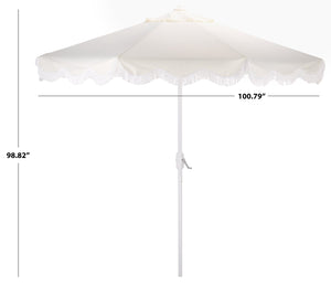 Torsa 9 Ft Crank Patio Umbrella — Elegant Neutral Canopy, Smooth Crank Operation, Durable Metal Frame