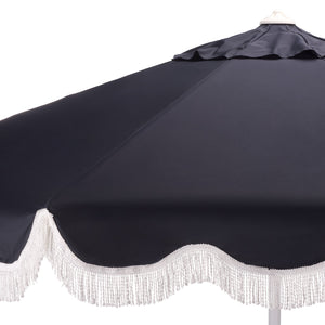 Torsa 9 Ft Crank Patio Umbrella — Elegant Neutral Canopy, Smooth Crank Operation, Durable Metal Frame