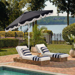 Torsa 9 Ft Crank Patio Umbrella — Elegant Neutral Canopy, Smooth Crank Operation, Durable Metal Frame