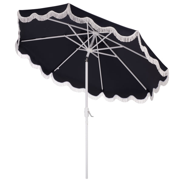 Torsa 9 Ft Crank Patio Umbrella — Elegant Neutral Canopy, Smooth Crank Operation, Durable Metal Frame