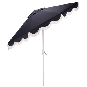 Torsa 9 Ft Crank Patio Umbrella — Elegant Neutral Canopy, Smooth Crank Operation, Durable Metal Frame
