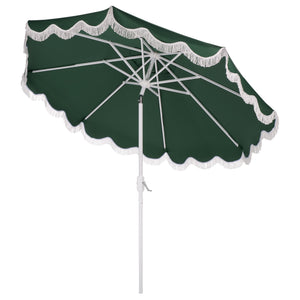 Torsa 9 Ft Crank Patio Umbrella — Elegant Neutral Canopy, Smooth Crank Operation, Durable Metal Frame
