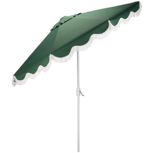 Torsa 9 Ft Crank Patio Umbrella — Elegant Neutral Canopy, Smooth Crank Operation, Durable Metal Frame