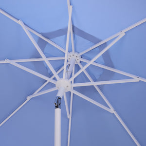 Torsa 9 Ft Crank Patio Umbrella — Elegant Neutral Canopy, Smooth Crank Operation, Durable Metal Frame
