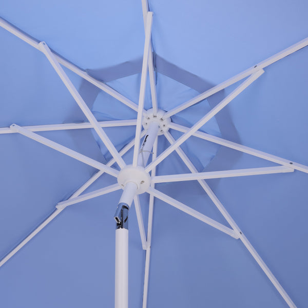 Torsa 9 Ft Crank Patio Umbrella — Elegant Neutral Canopy, Smooth Crank Operation, Durable Metal Frame