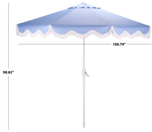 Torsa 9 Ft Crank Patio Umbrella — Elegant Neutral Canopy, Smooth Crank Operation, Durable Metal Frame