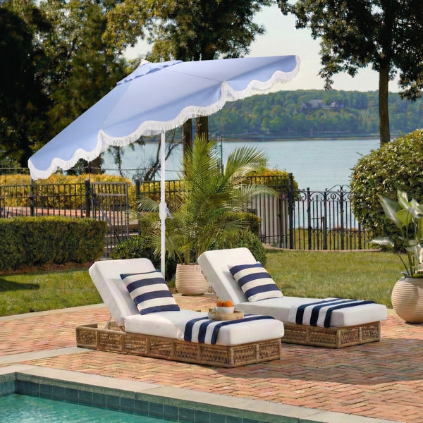 Torsa 9 Ft Crank Patio Umbrella — Elegant Neutral Canopy, Smooth Crank Operation, Durable Metal Frame