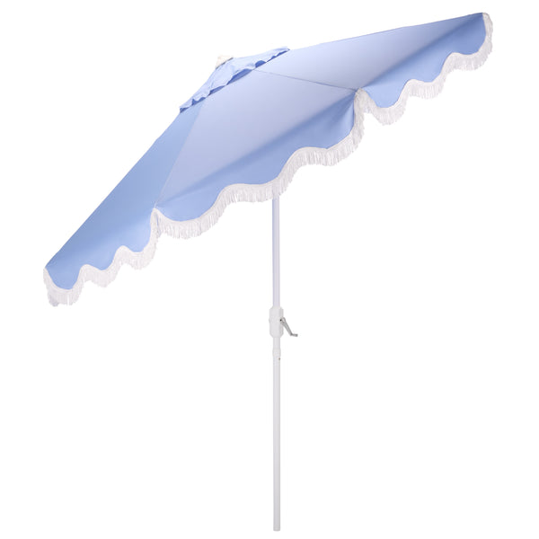 Torsa 9 Ft Crank Patio Umbrella — Elegant Neutral Canopy, Smooth Crank Operation, Durable Metal Frame