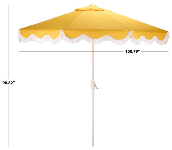 Torsa 9 Ft Crank Patio Umbrella — Elegant Neutral Canopy, Smooth Crank Operation, Durable Metal Frame