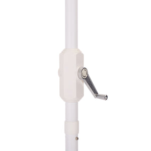 Buti 9 Ft Crank Umbrella With Black Stripe Canopy And White Pole — Durable Metal Frame, Easy Operation