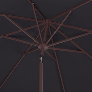 Safavieh ZIMMERMAN 11FT Round Market Umbrella - Elegant Outdoor Shade with Classic Valance for Patios Navy / White PAT8100A