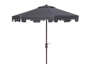 Safavieh ZIMMERMAN 11FT Round Market Umbrella - Elegant Outdoor Shade with Classic Valance for Patios Navy / White PAT8100A