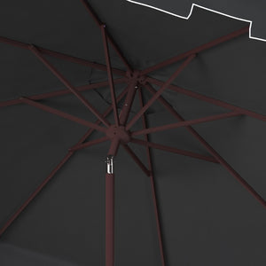 Safavieh ZIMMERMAN 11FT Round Market Umbrella - Elegant Outdoor Shade with Classic Valance for Patios Black PAT8100H