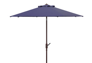 Safavieh HERLA 11ft Auto Tilt Market Umbrella - Stylish Sun Protection for Patios, Decks, and Outdoor Spaces Navy PAT8101C