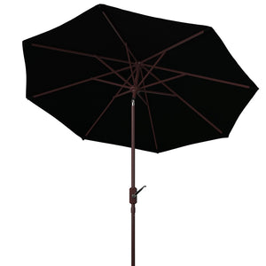 Safavieh HERLA 11ft Auto Tilt Market Umbrella - Stylish Sun Protection for Patios, Decks, and Outdoor Spaces Black PAT8101D