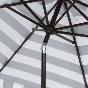 Safavieh ELSA FASHION LINE 11FT ROUND UMBRELLA - Elegant Market Umbrella for Stylish Outdoor Spaces Black / White PAT8103A
