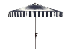Safavieh ELSA FASHION LINE 11FT ROUND UMBRELLA - Elegant Market Umbrella for Stylish Outdoor Spaces Black / White PAT8103A