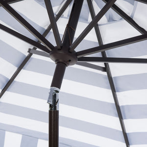 Safavieh ELSA FASHION LINE 11FT ROUND UMBRELLA - Elegant Market Umbrella for Stylish Outdoor Spaces Navy / White PAT8103B
