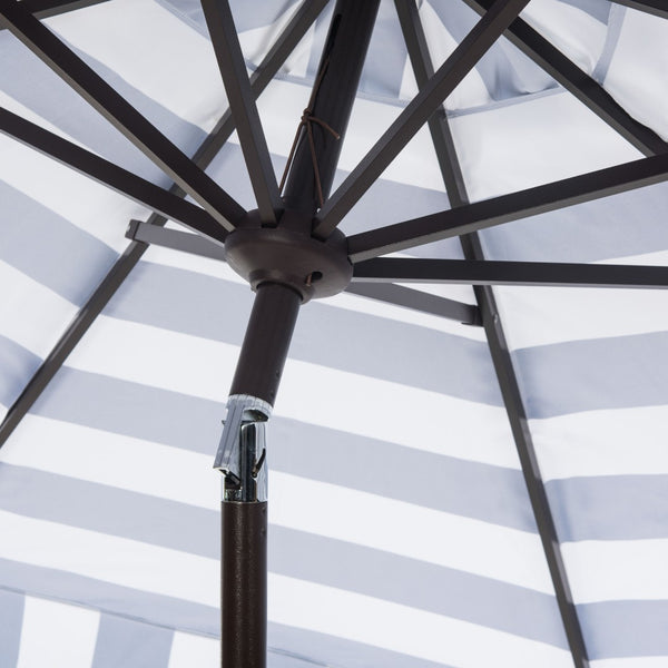 Safavieh ELSA FASHION LINE 11FT ROUND UMBRELLA - Elegant Market Umbrella for Stylish Outdoor Spaces Navy / White PAT8103B