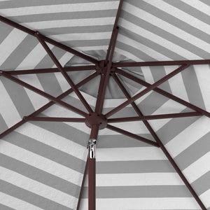 Safavieh IRIS 11FT Round Umbrella - Stylish Art Deco-Inspired Design for Ultimate Outdoor Shade & Elegance Black / White PAT8104A