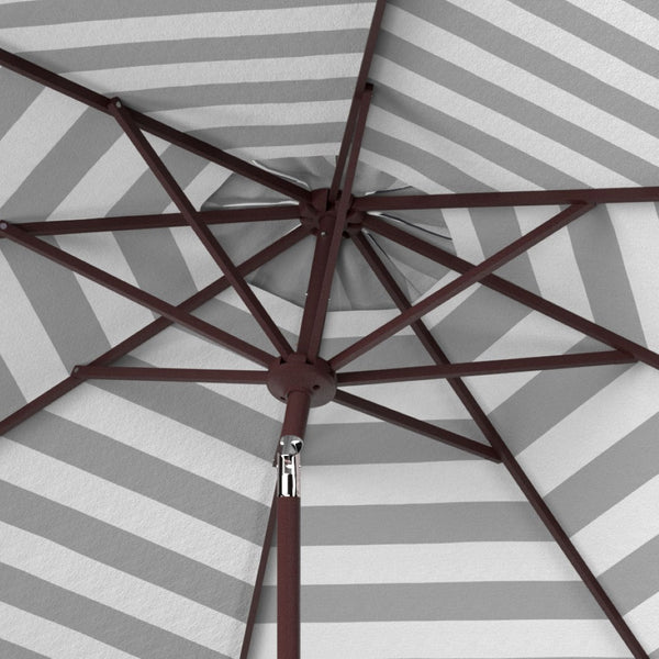 Safavieh IRIS 11FT Round Umbrella - Stylish Art Deco-Inspired Design for Ultimate Outdoor Shade & Elegance Black / White PAT8104A