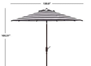 Safavieh IRIS 11FT Round Umbrella - Stylish Art Deco-Inspired Design for Ultimate Outdoor Shade & Elegance Black / White PAT8104A