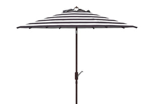 Safavieh IRIS 11FT Round Umbrella - Stylish Art Deco-Inspired Design for Ultimate Outdoor Shade & Elegance Black / White PAT8104A