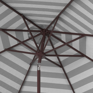 Safavieh IRIS 11FT Round Umbrella - Stylish Art Deco-Inspired Design for Ultimate Outdoor Shade & Elegance Navy / White PAT8104B