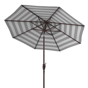 Safavieh IRIS 11FT Round Umbrella - Stylish Art Deco-Inspired Design for Ultimate Outdoor Shade & Elegance Navy / White PAT8104B