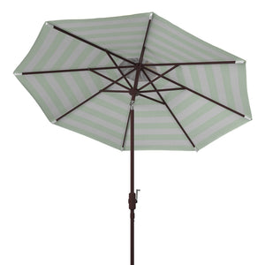 Safavieh IRIS 11FT Round Umbrella - Stylish Art Deco-Inspired Design for Ultimate Outdoor Shade & Elegance Orange / White PAT8104C