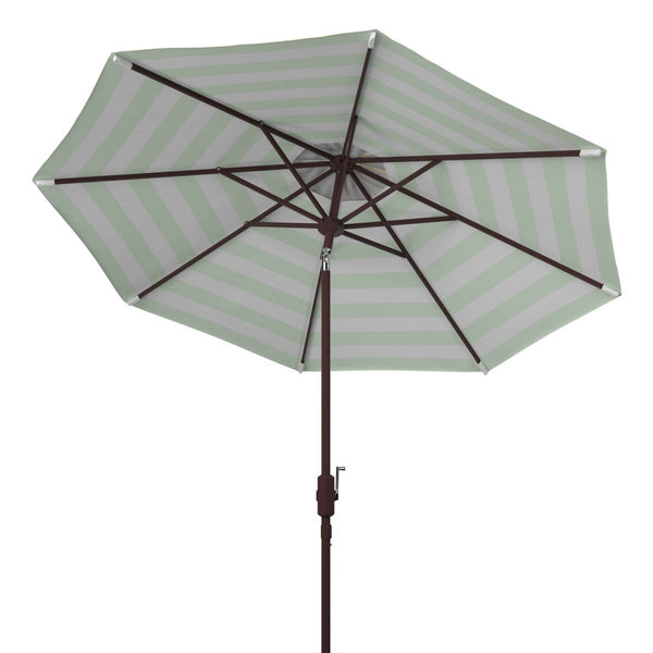 Safavieh IRIS 11FT Round Umbrella - Stylish Art Deco-Inspired Design for Ultimate Outdoor Shade & Elegance Orange / White PAT8104C