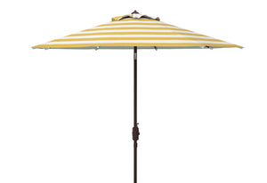 Safavieh IRIS 11FT Round Umbrella - Stylish Art Deco-Inspired Design for Ultimate Outdoor Shade & Elegance Orange / White PAT8104C