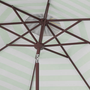 Safavieh IRIS 11FT Round Umbrella - Stylish Art Deco-Inspired Design for Ultimate Outdoor Shade & Elegance Orange / White PAT8104C