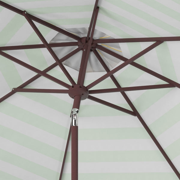 Safavieh IRIS 11FT Round Umbrella - Stylish Art Deco-Inspired Design for Ultimate Outdoor Shade & Elegance Orange / White PAT8104C