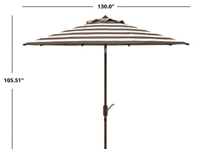 Safavieh IRIS 11FT Round Umbrella - Stylish Art Deco-Inspired Design for Ultimate Outdoor Shade & Elegance Grey / White PAT8104D