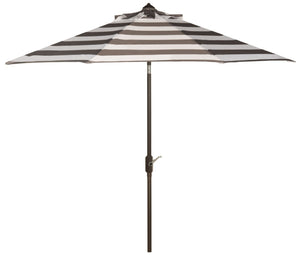 Safavieh IRIS 11FT Round Umbrella - Stylish Art Deco-Inspired Design for Ultimate Outdoor Shade & Elegance Grey / White PAT8104D