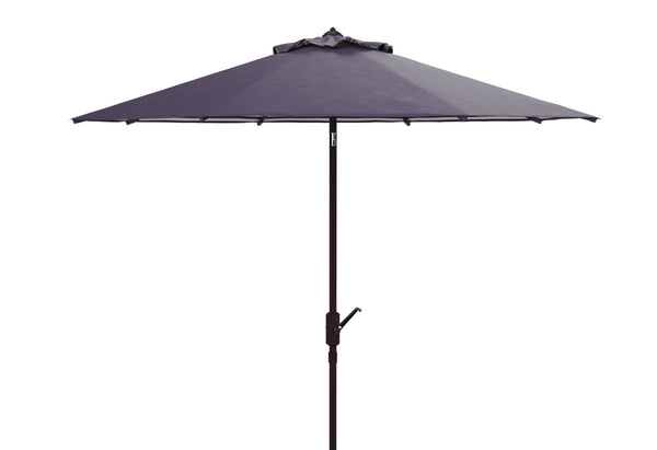 Safavieh ATHENS 11FT Round Crank Umbrella - Elegant Mediterranean Design for Patios and Poolside Retreats Navy / White PAT8107A