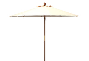 Safavieh CANNES 11ft Wooden Pulley Market Umbrella - Timeless Shade Solution for Patios and Gardens Beige PAT8109A
