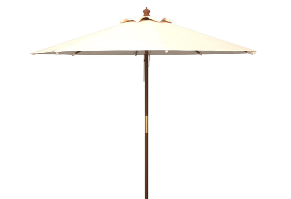 Safavieh CANNES 11ft Wooden Pulley Market Umbrella - Timeless Shade Solution for Patios and Gardens Beige PAT8109A