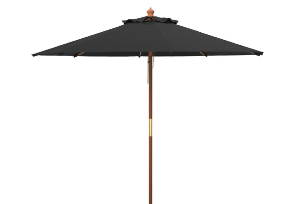 Safavieh CANNES 11ft Wooden Pulley Market Umbrella - Timeless Shade Solution for Patios and Gardens Grey PAT8109B