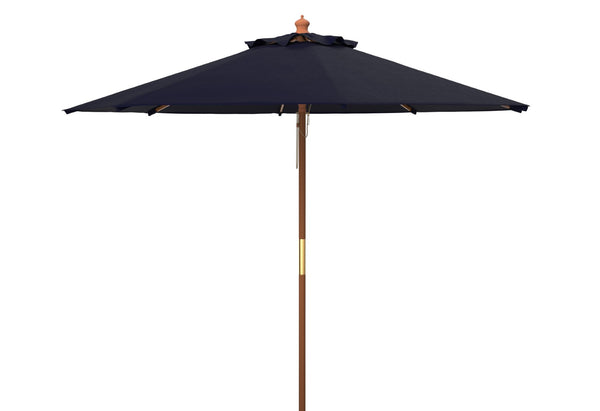 Safavieh Cannes 11Ft Wooden Pulley Market Umbrella  XII23 Navy Steel PAT8109C